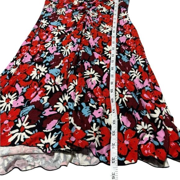 Free People red floral key to your heart v-neck mini dress M - Picture 7 of 9